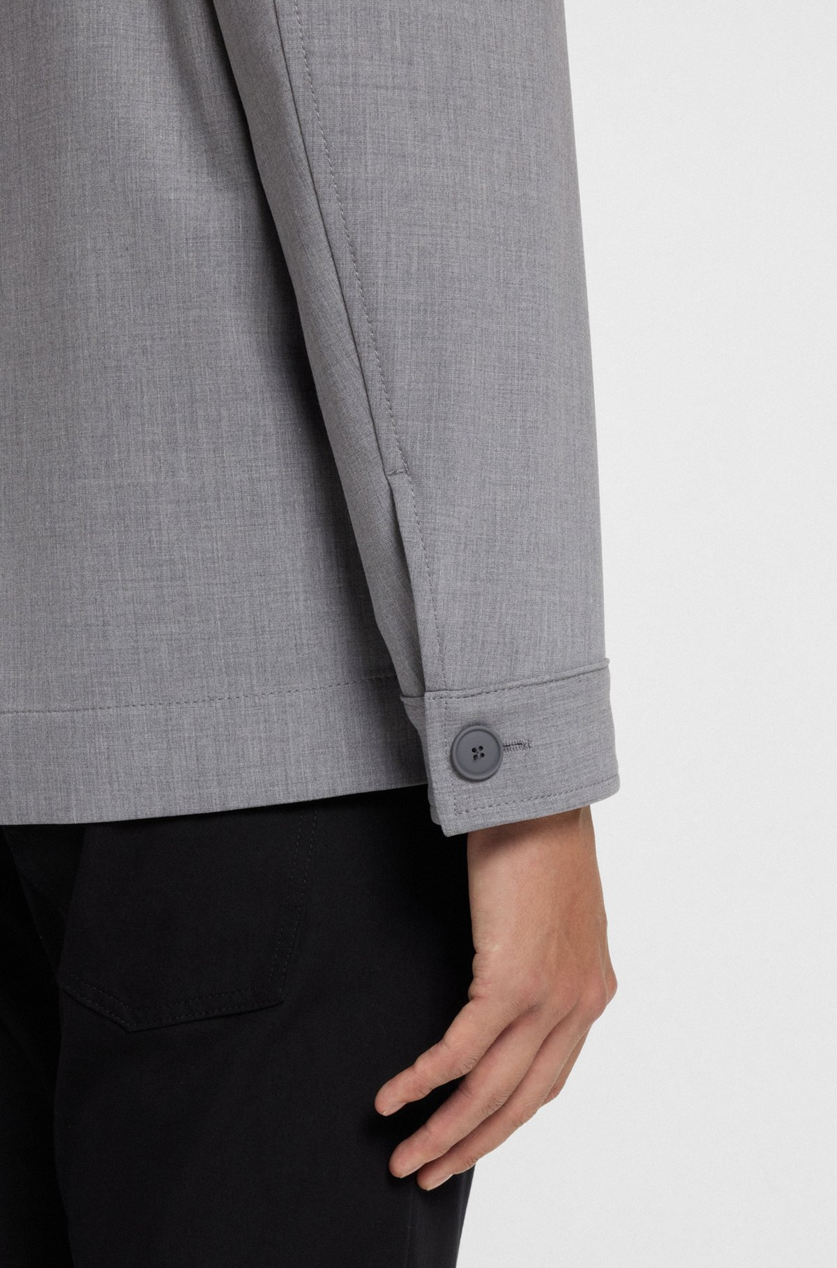 RELAXED-FIT JACKET IN BONDED STRETCH FABRIC - 6