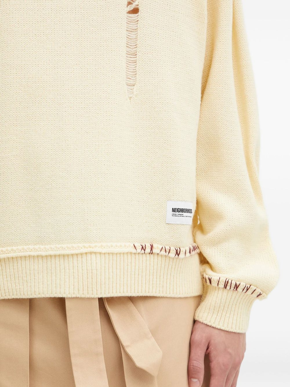 distressed detail crew neck sweater - 5