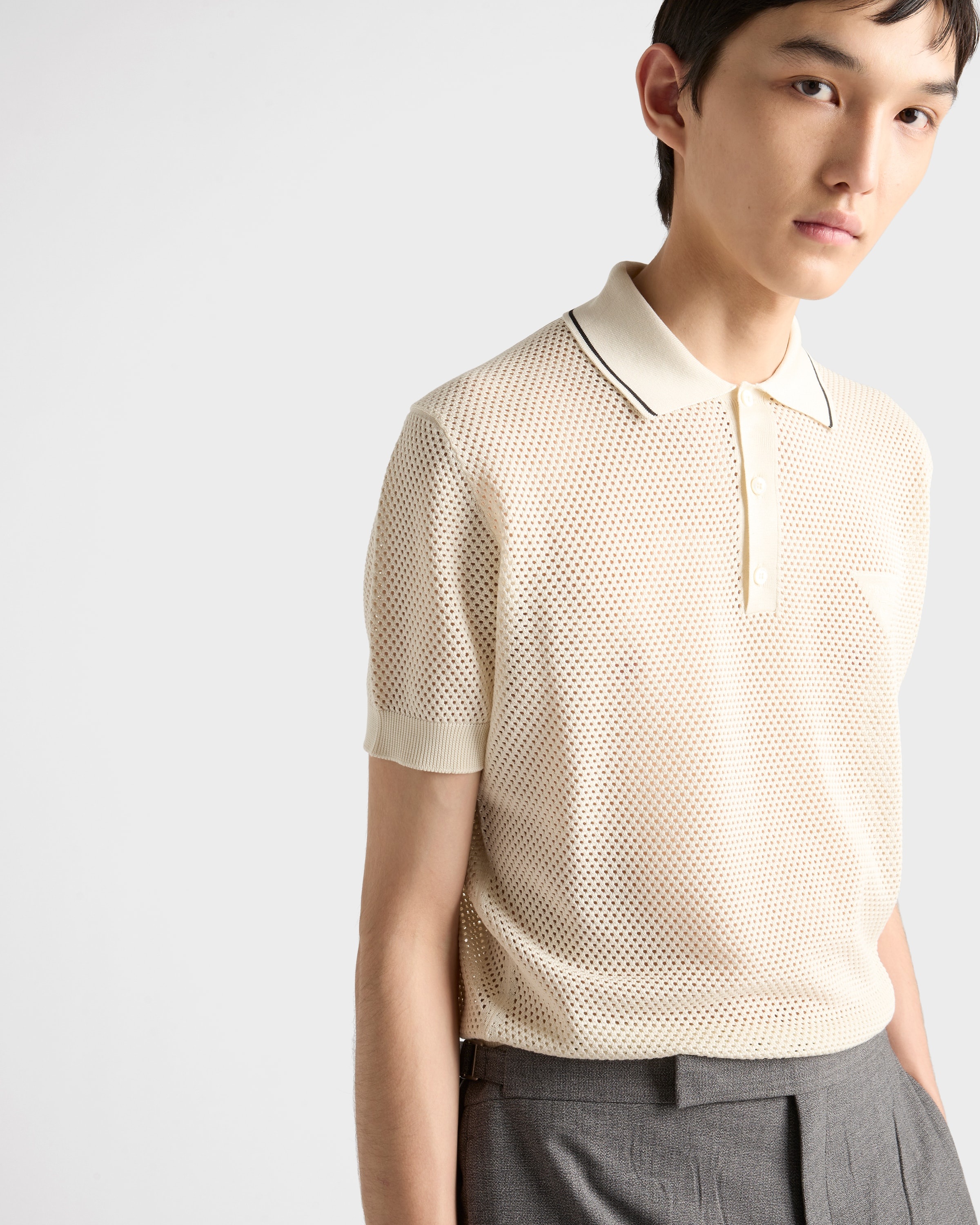 Silk and cotton polo shirt - 4