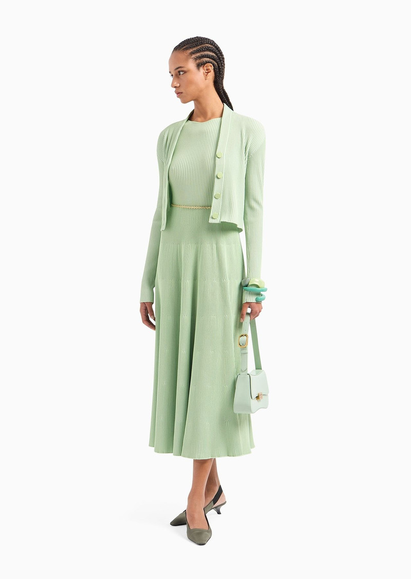 EMPORIO ARMANI Dress with flared hem and wide-spaced rib flounce outlook