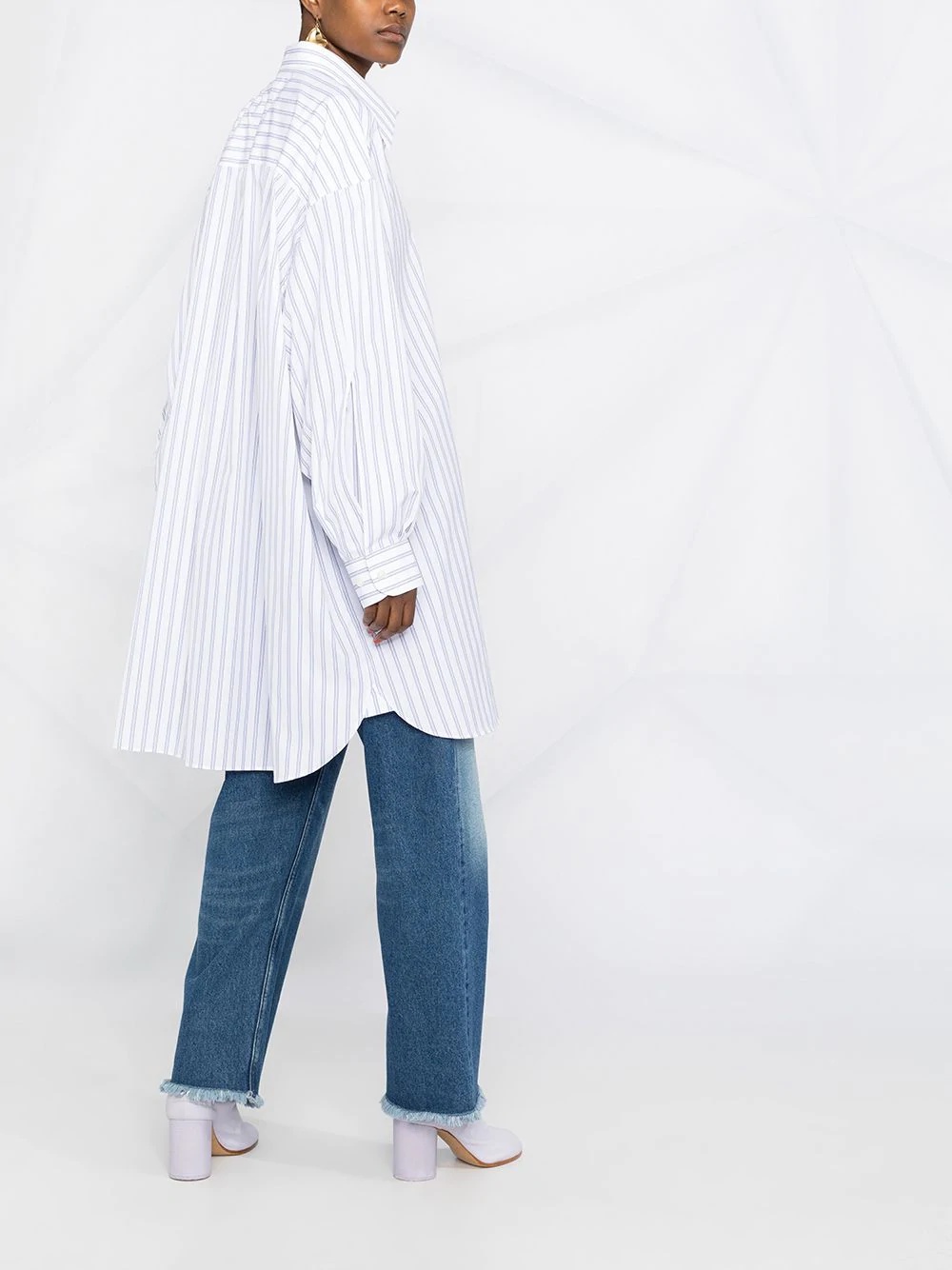 striped oversize shirt - 6