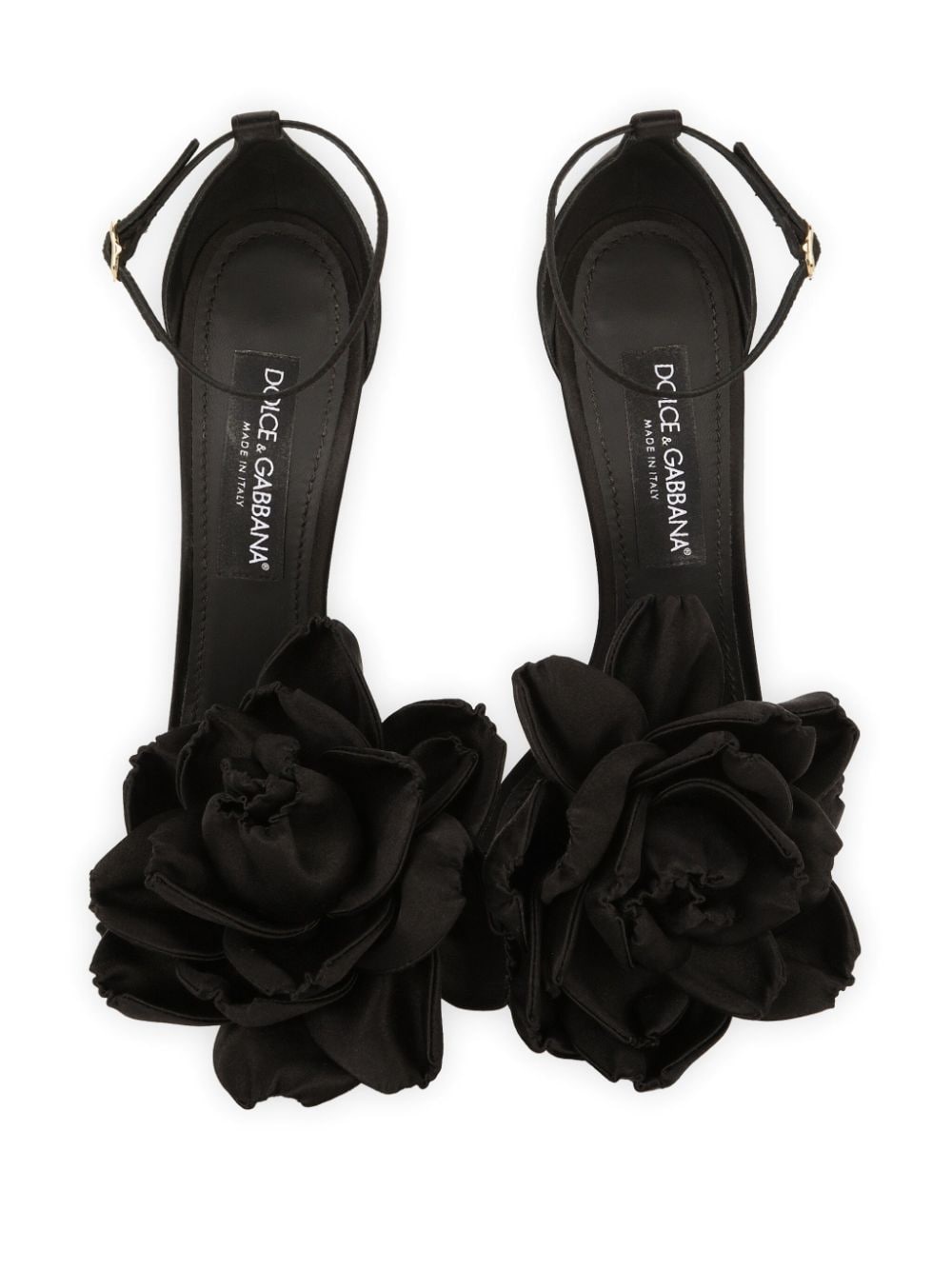 Keira floral-appliquÃ© satin sandals - 4