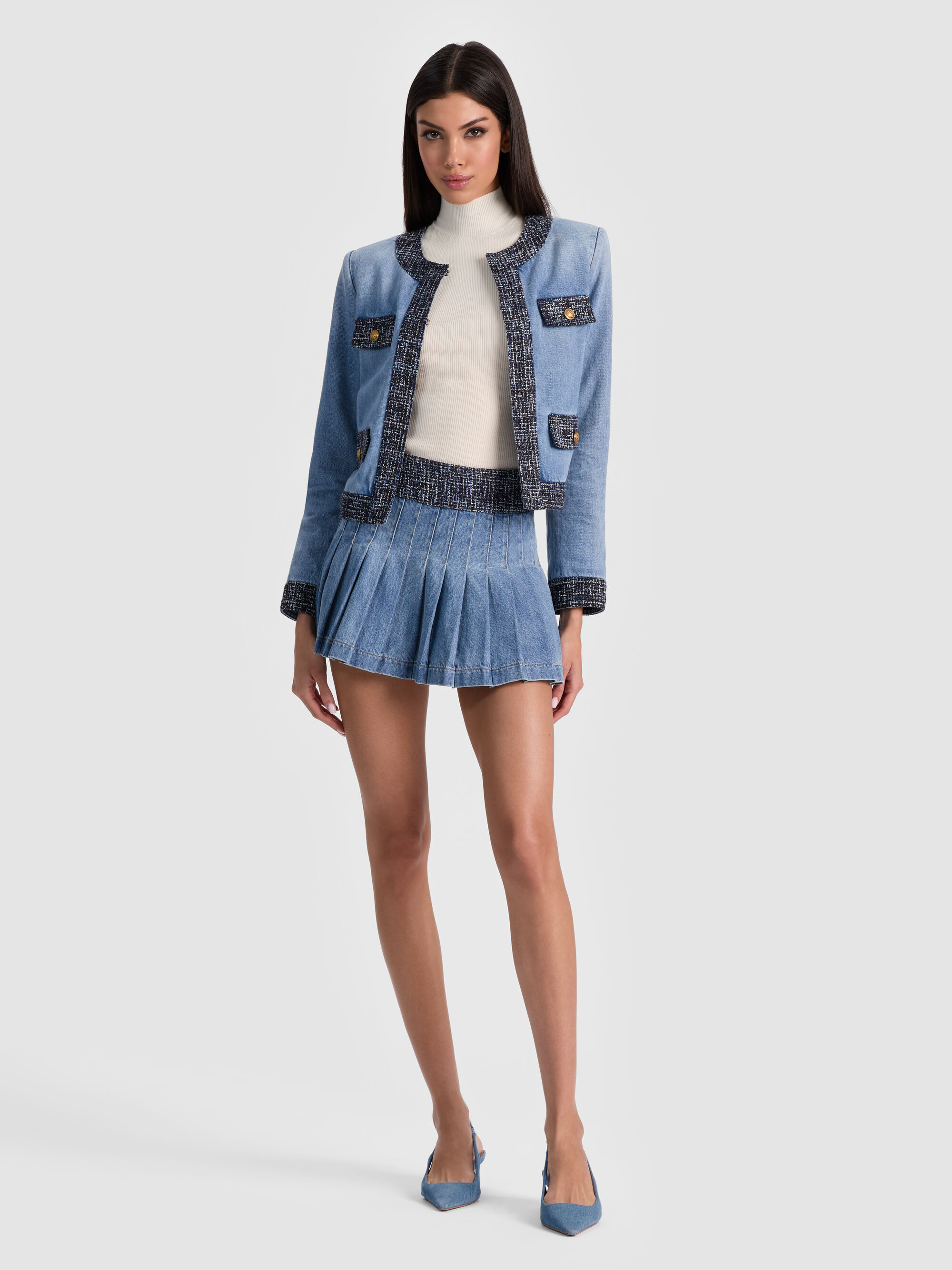 LANDON CROPPED DENIM JACKET - 3