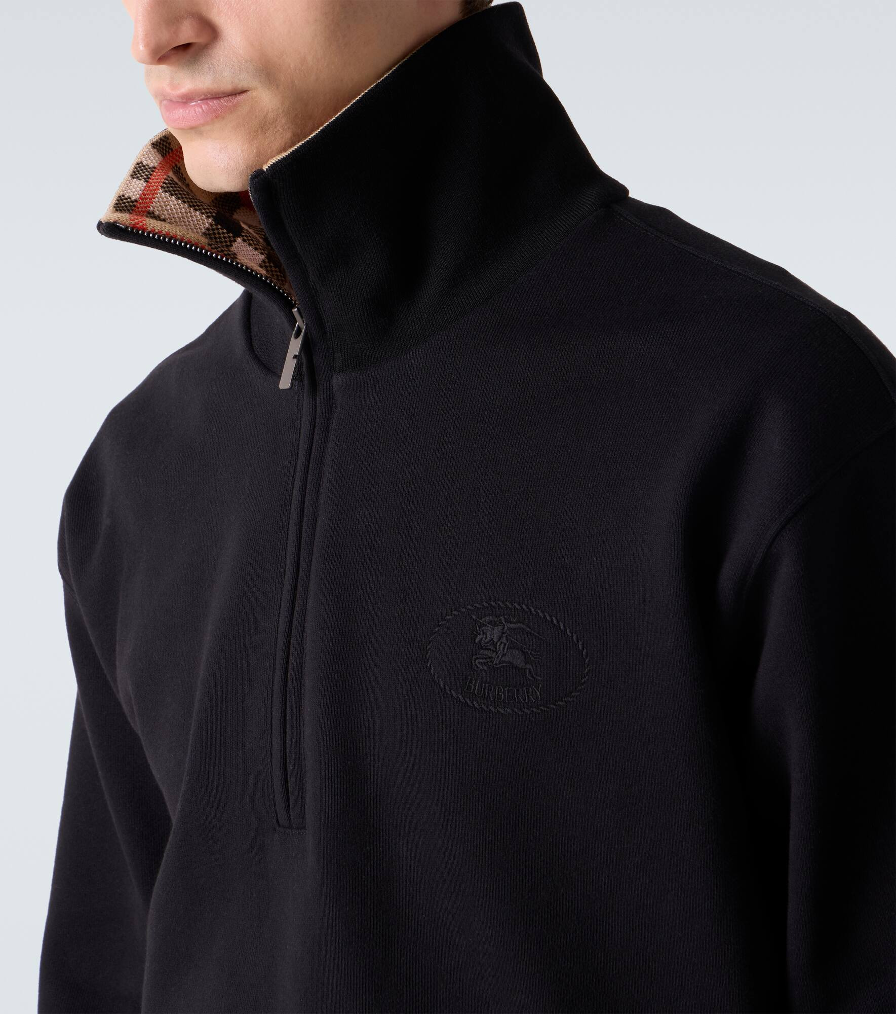 Burberry Check cotton jersey half-zip sweatshirt - 6
