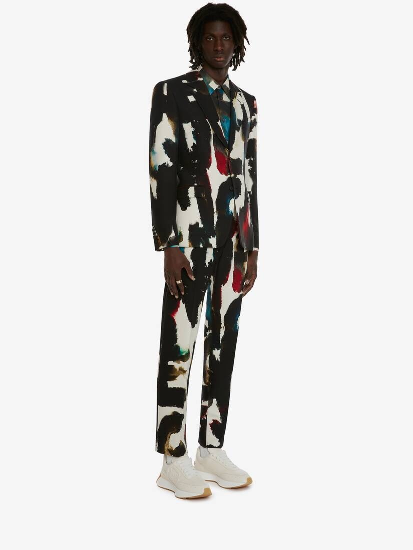 Men's Watercolour Graffiti Cigarette Trousers in Multicolour - 3