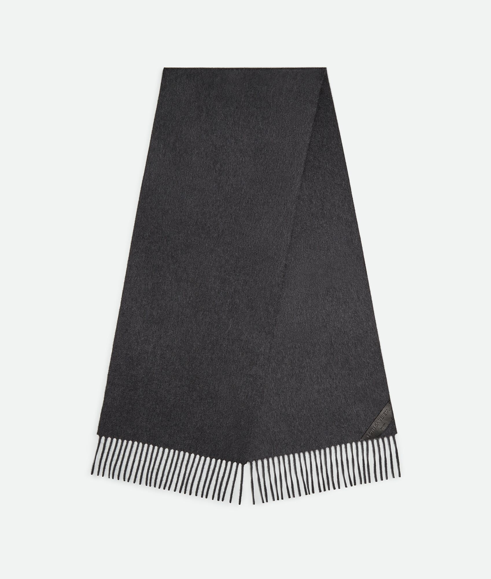 Cashmere Scarf With Leather Patch - 1