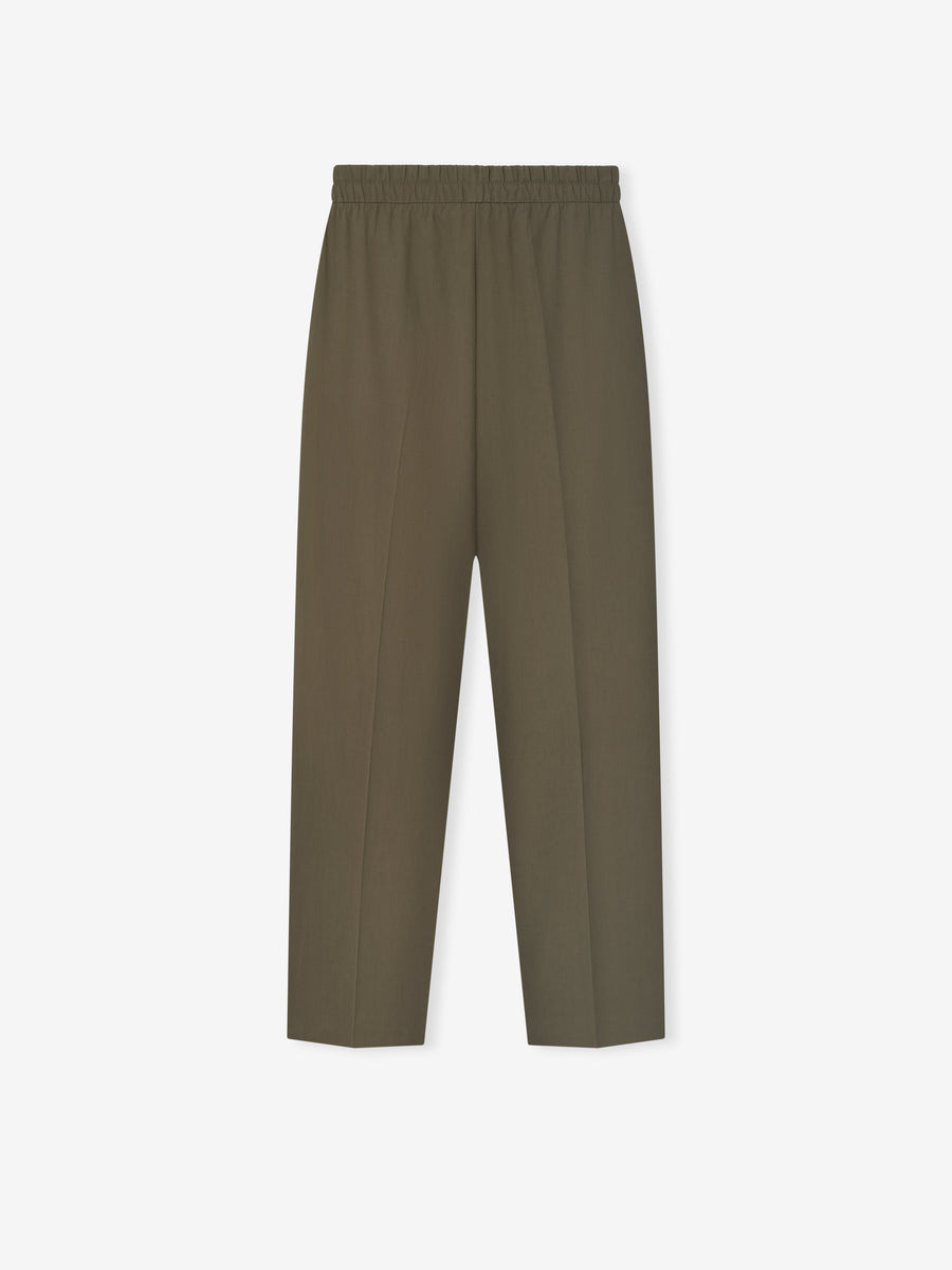 Cotton Tencel Drawstring Straight Pant - 2