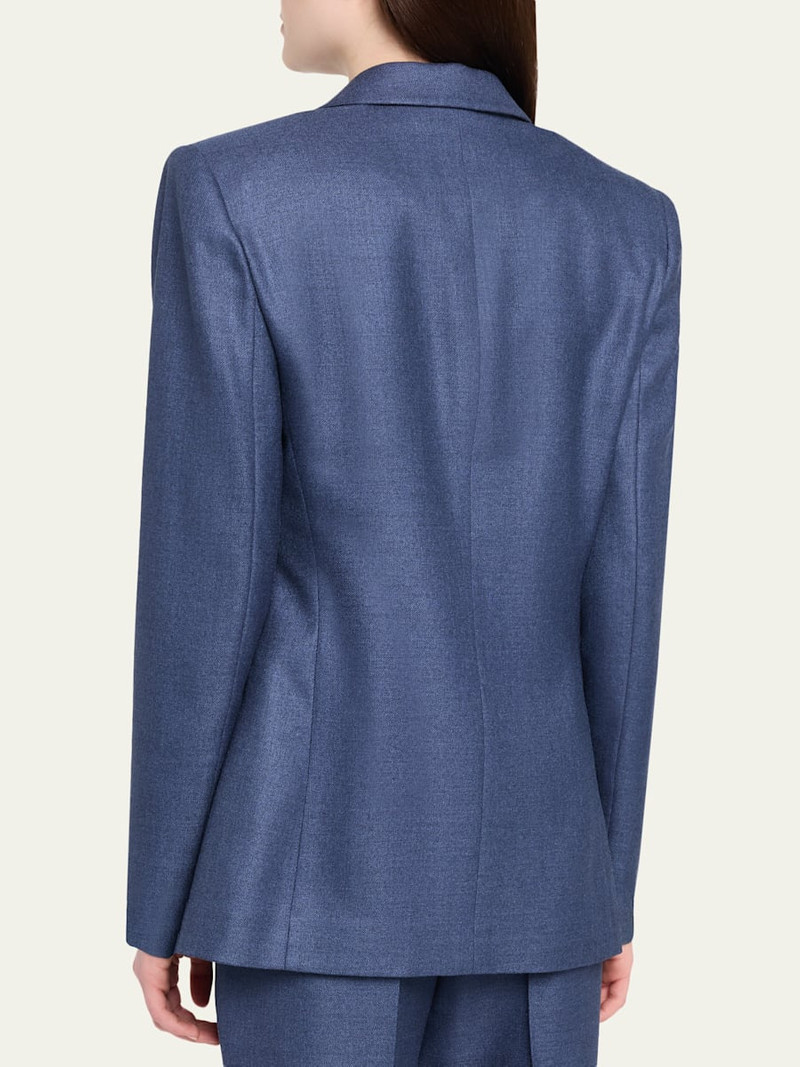 Single-Breasted Silk Blazer Jacket 3
