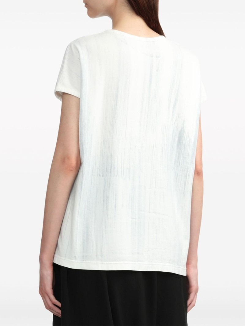 asymmetric-hem cotton T-shirt 4