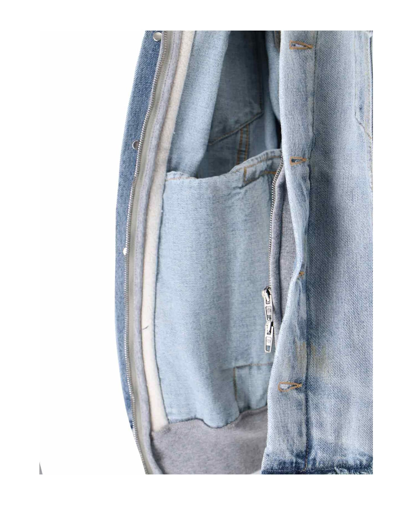 Denim Sweatshirt Jacket - 5