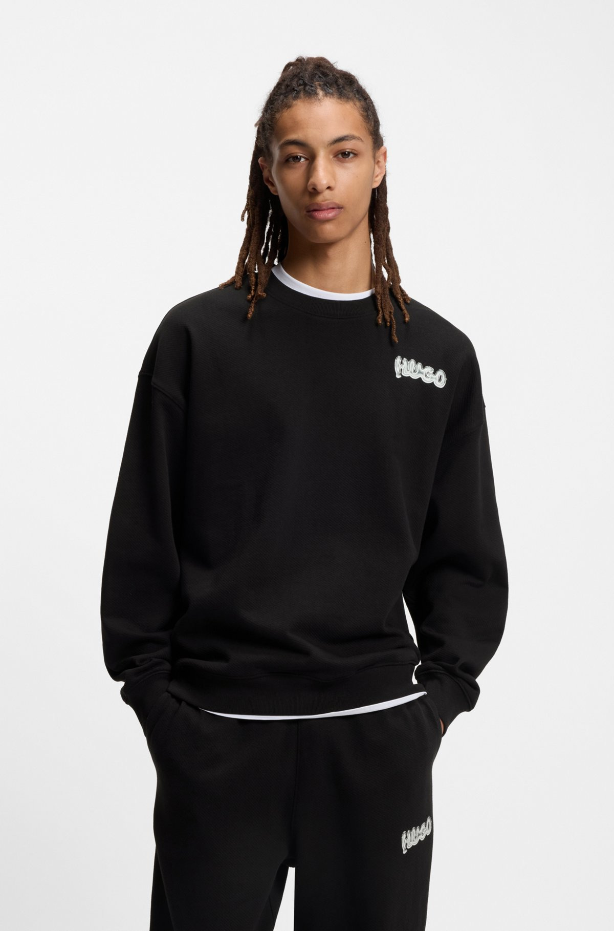ALL-GENDER COTTON-TERRY SWEATSHIRT WITH LOGO PRINTS - 2
