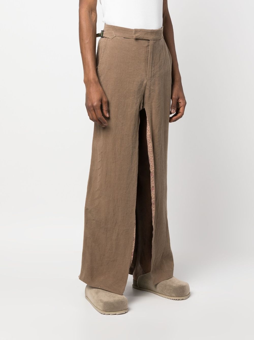 side-slits flared trousers - 3