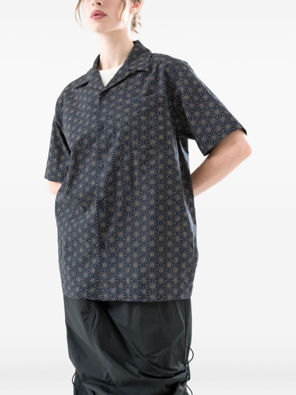 geometric-pattern short-sleeve shirt - 4