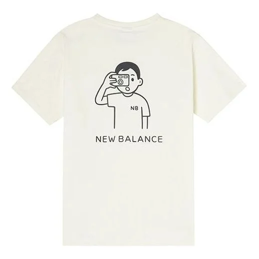 New Balance x Noritake Crossover Funny Pattern Printing Round Neck Short Sleeve Couple Style White A - 1