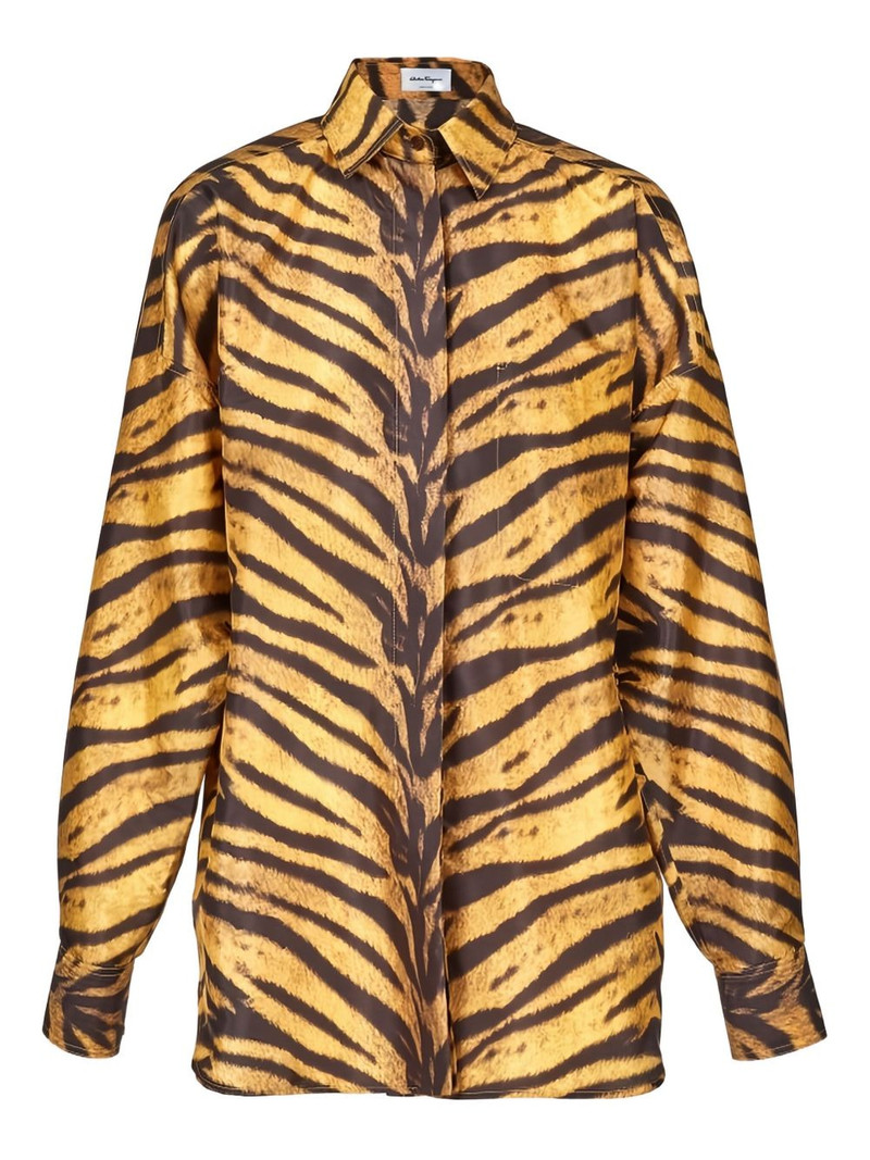 tiger-print long-sleeved shirt 1