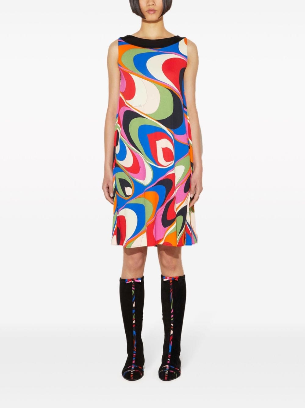 Onde-print shift minidress - 2