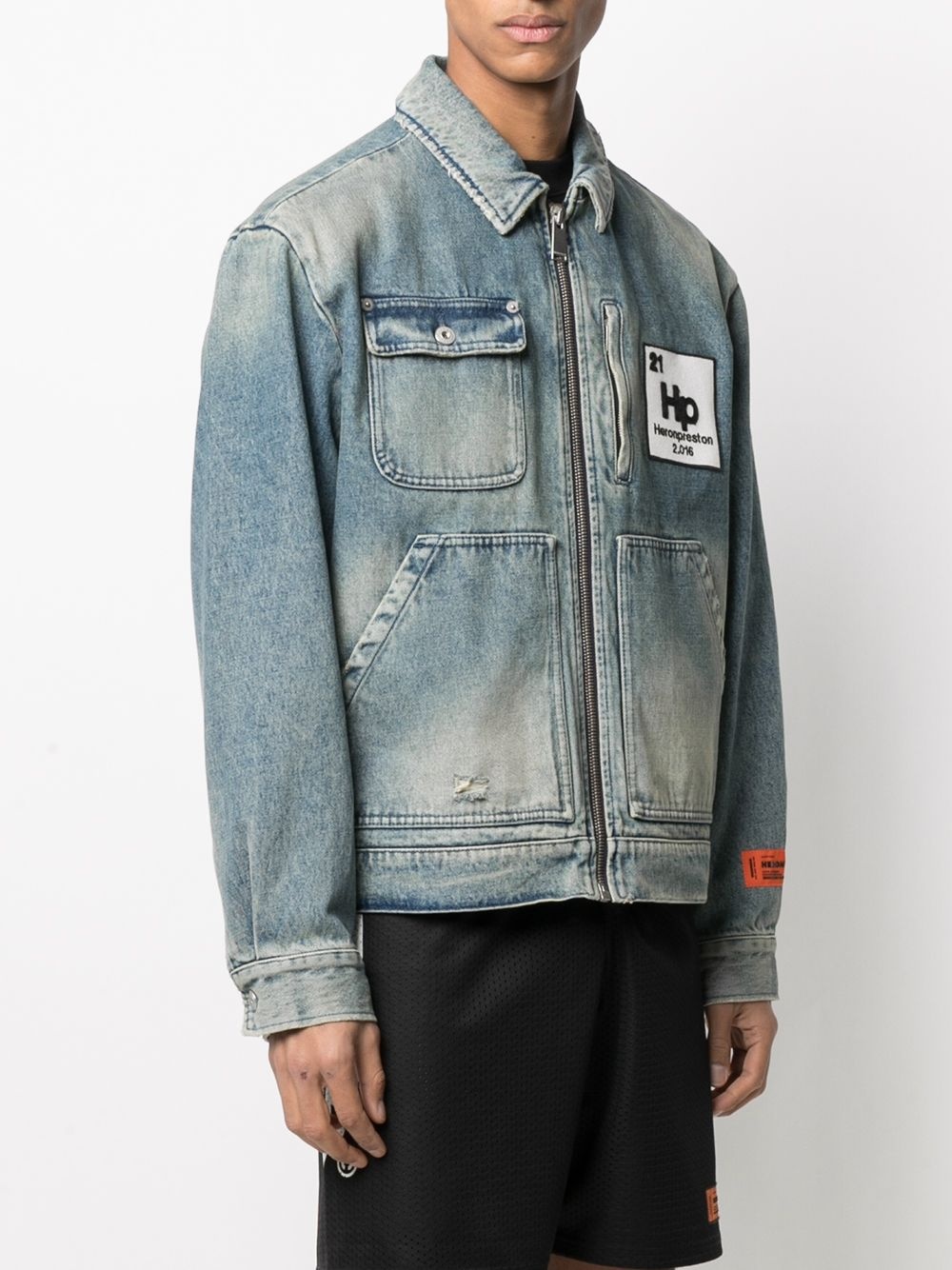 Worker logo patch denim jacket - 3