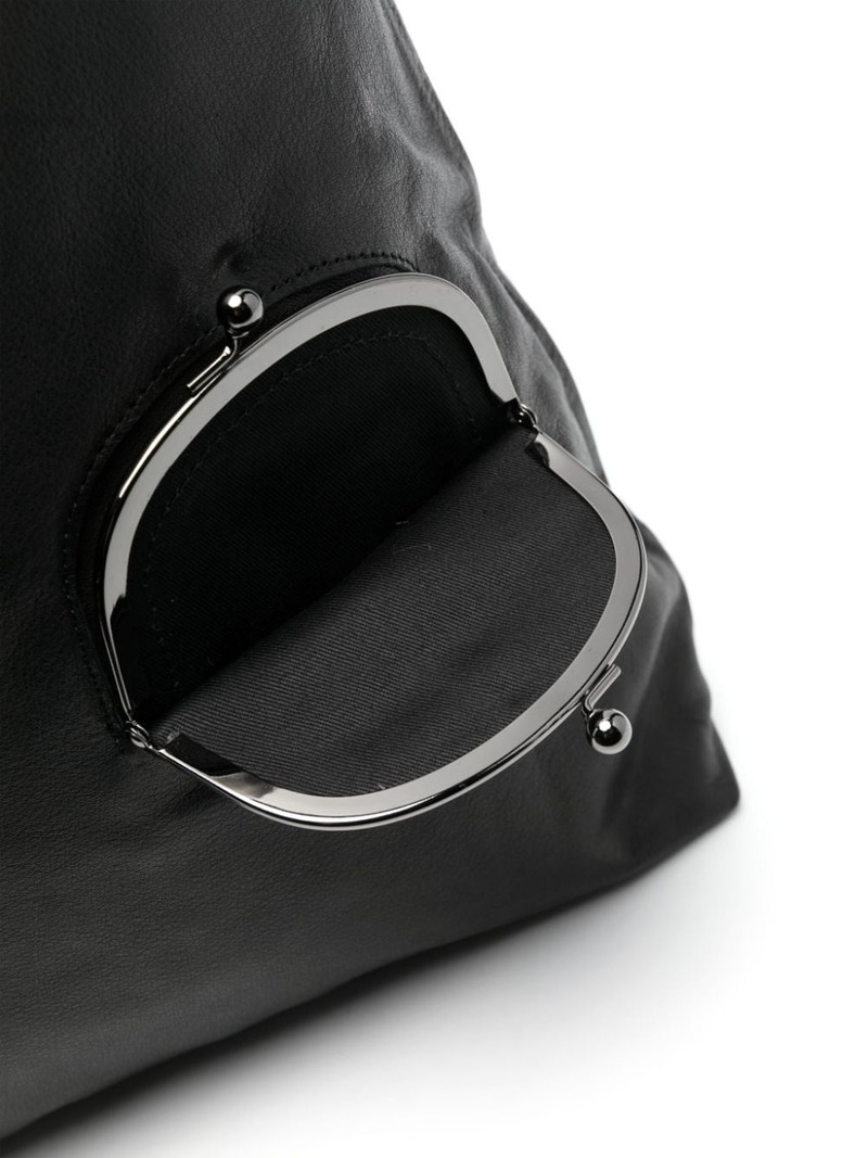 Clasp leather tote bag 4