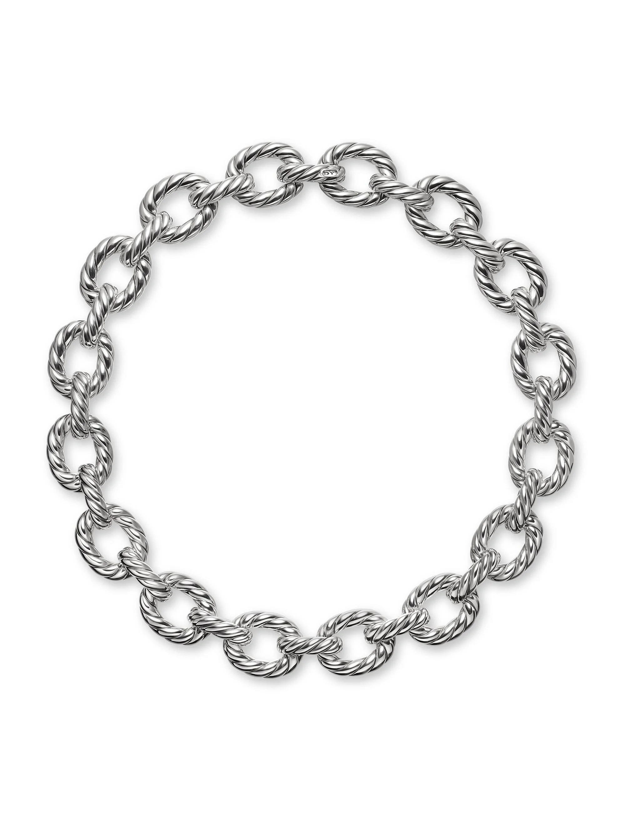 Women's Sculpted Cable Oval Link Sterling Silver Necklace - Silver - 1
