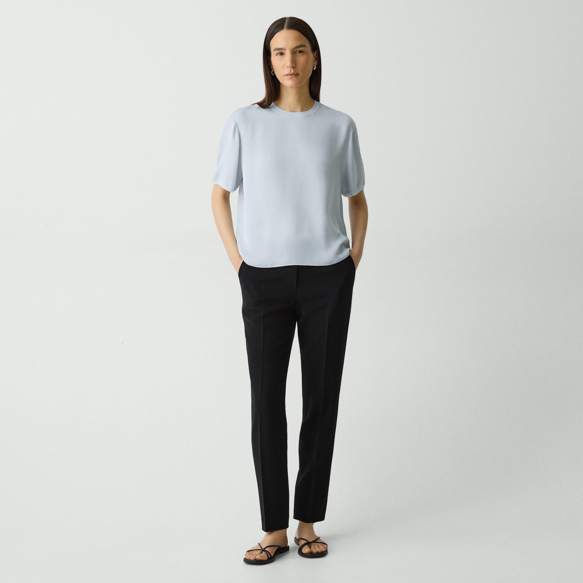 Boxy Tee in Silk Georgette - 5