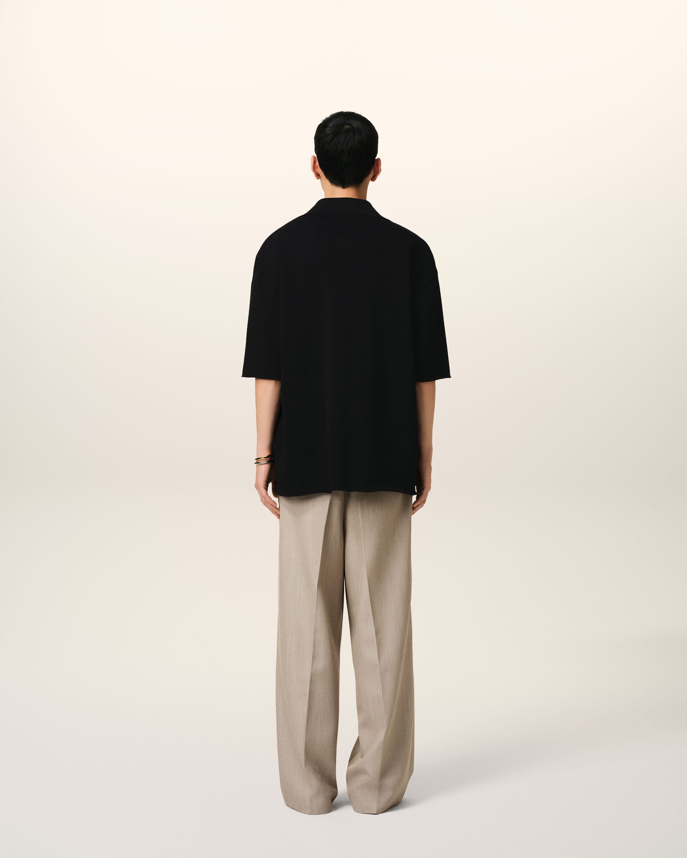 BLACK SHORT SLEEVE POLO - 5