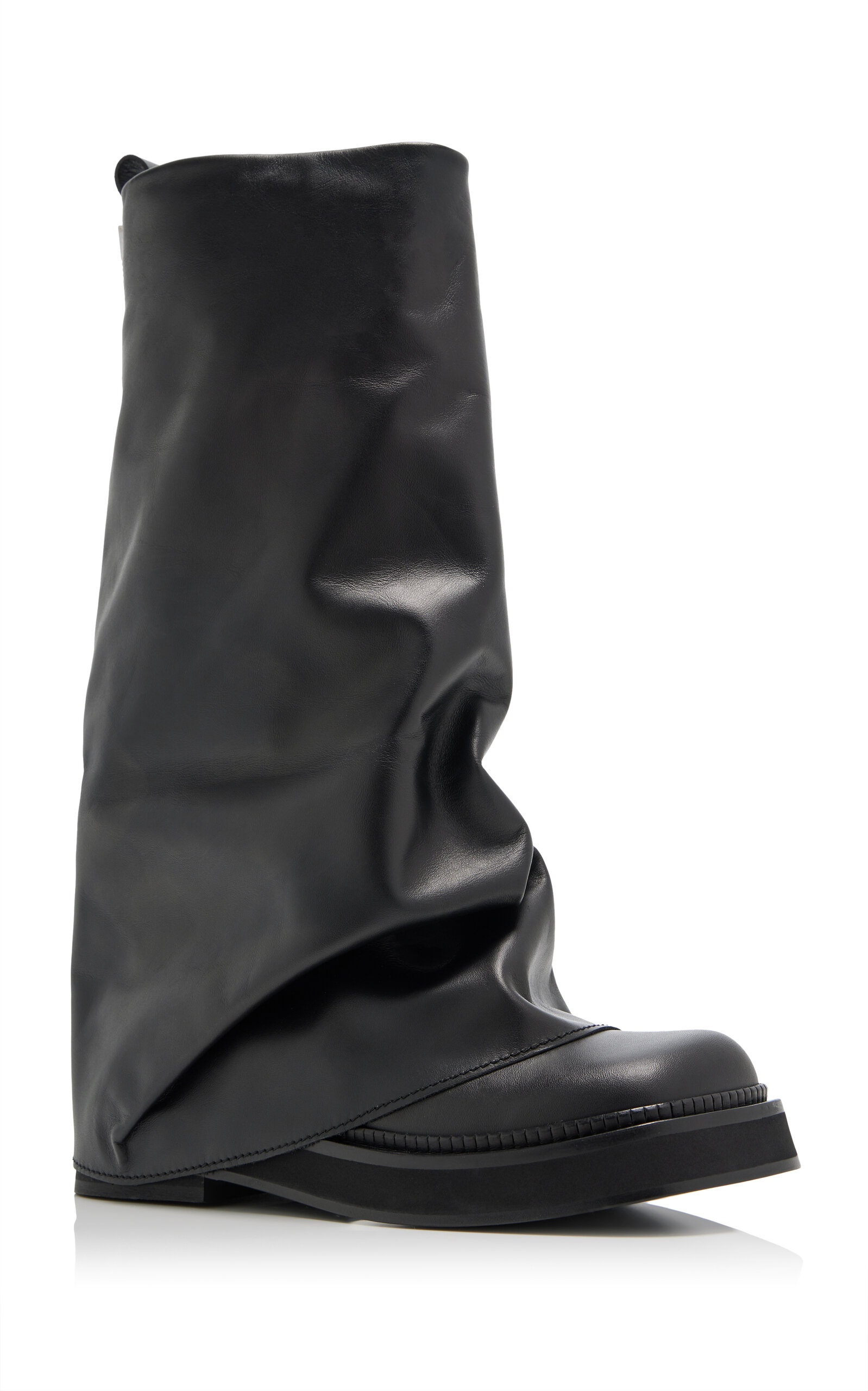 Robin Leather Combat Boots black - 5