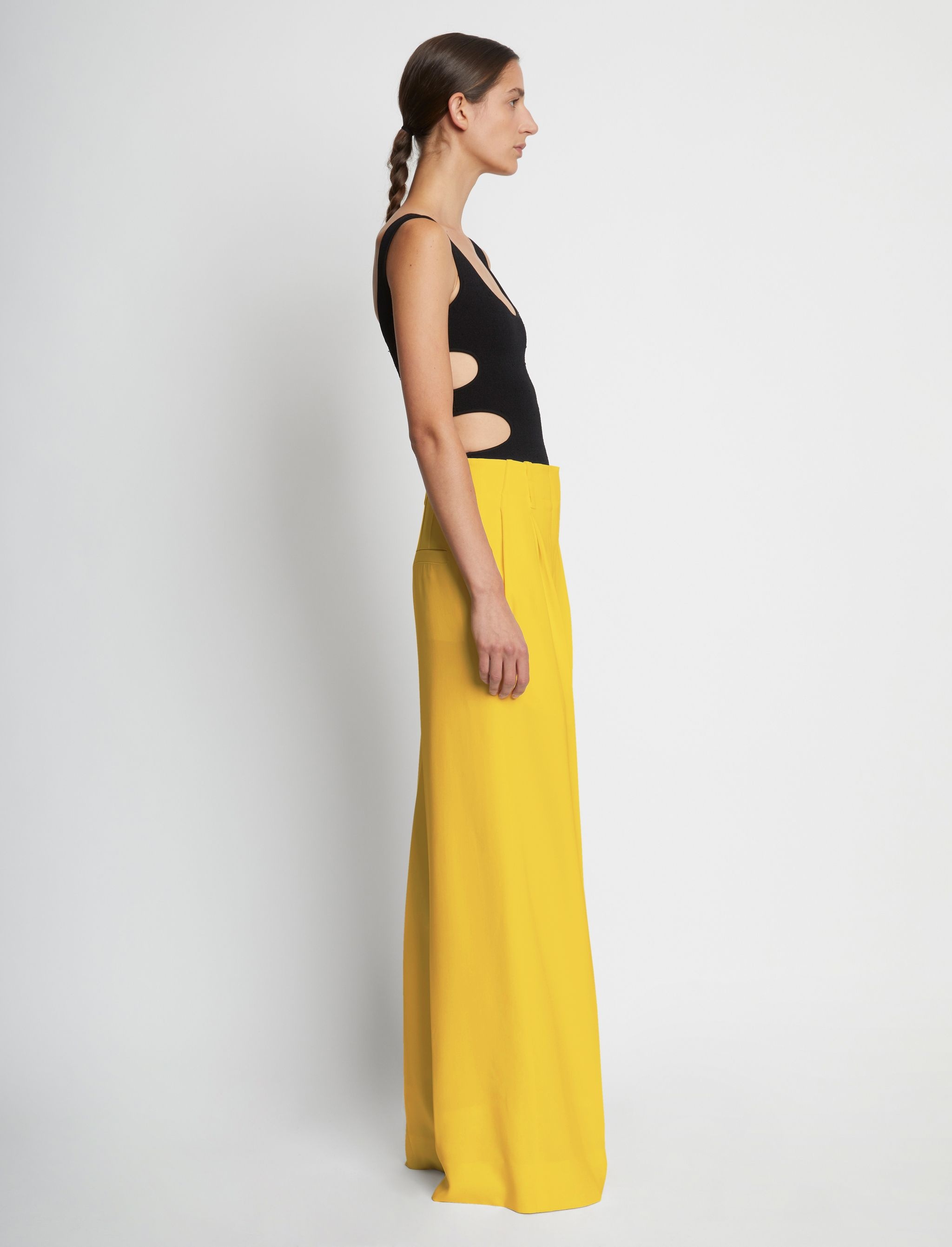Matte Viscose Crepe Wide Leg Pants - 3