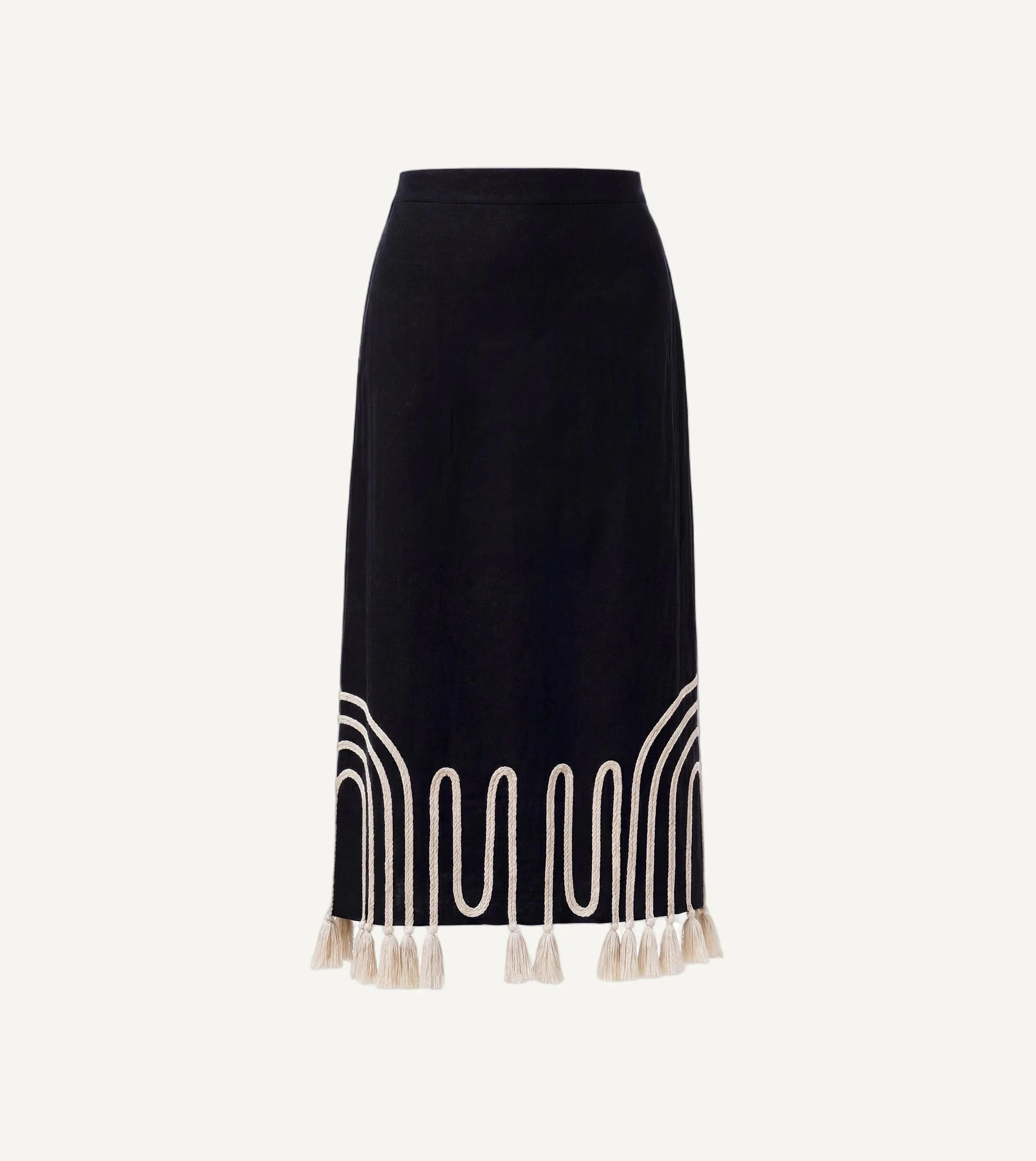 LOLA MIDI SKIRT | BLACK IVORY - 1