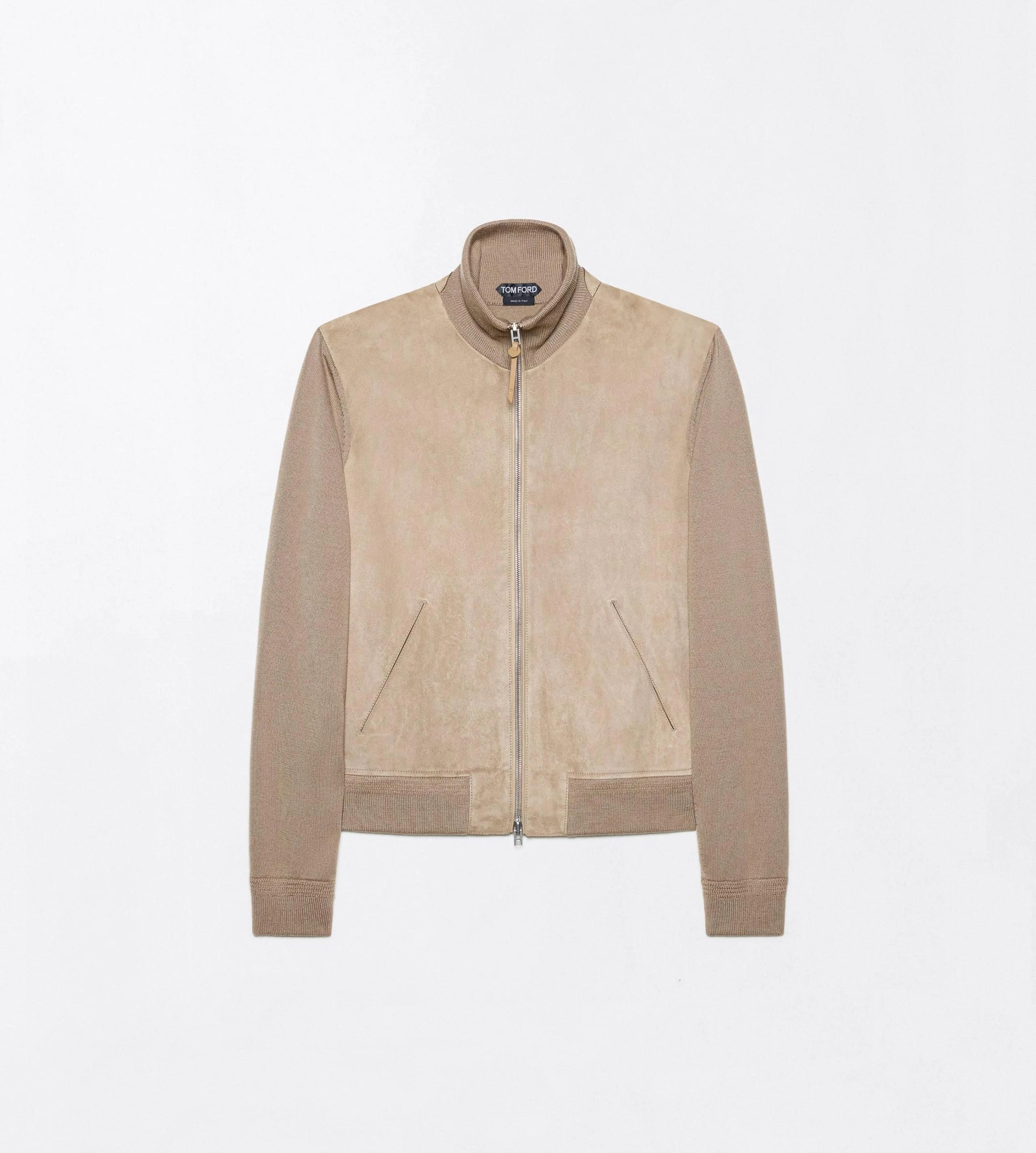 SUEDE FRONT MERINO FULL ZIP - 1