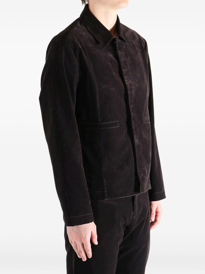 velvet-effect shirt jacket 4