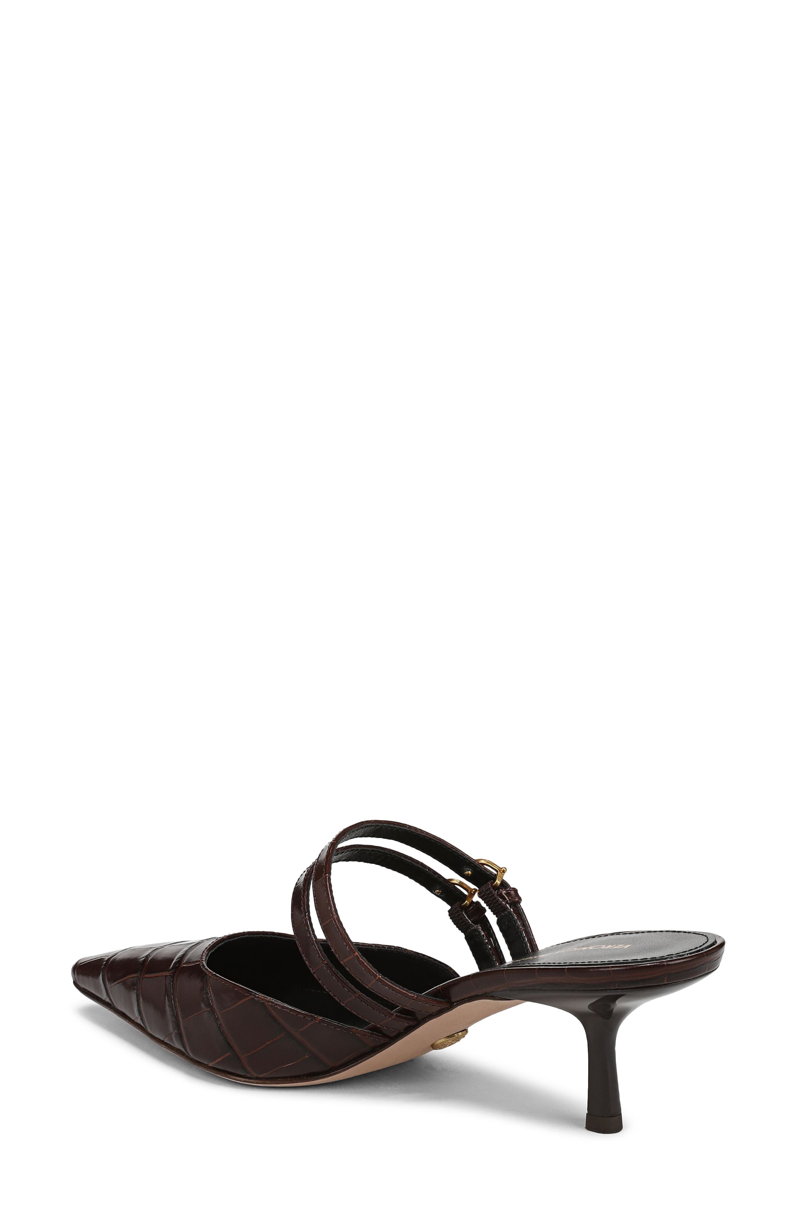 Veronica Beard Corrie Croc Embossed Pointed Toe Pump in Chocolate at Nordstrom - 2