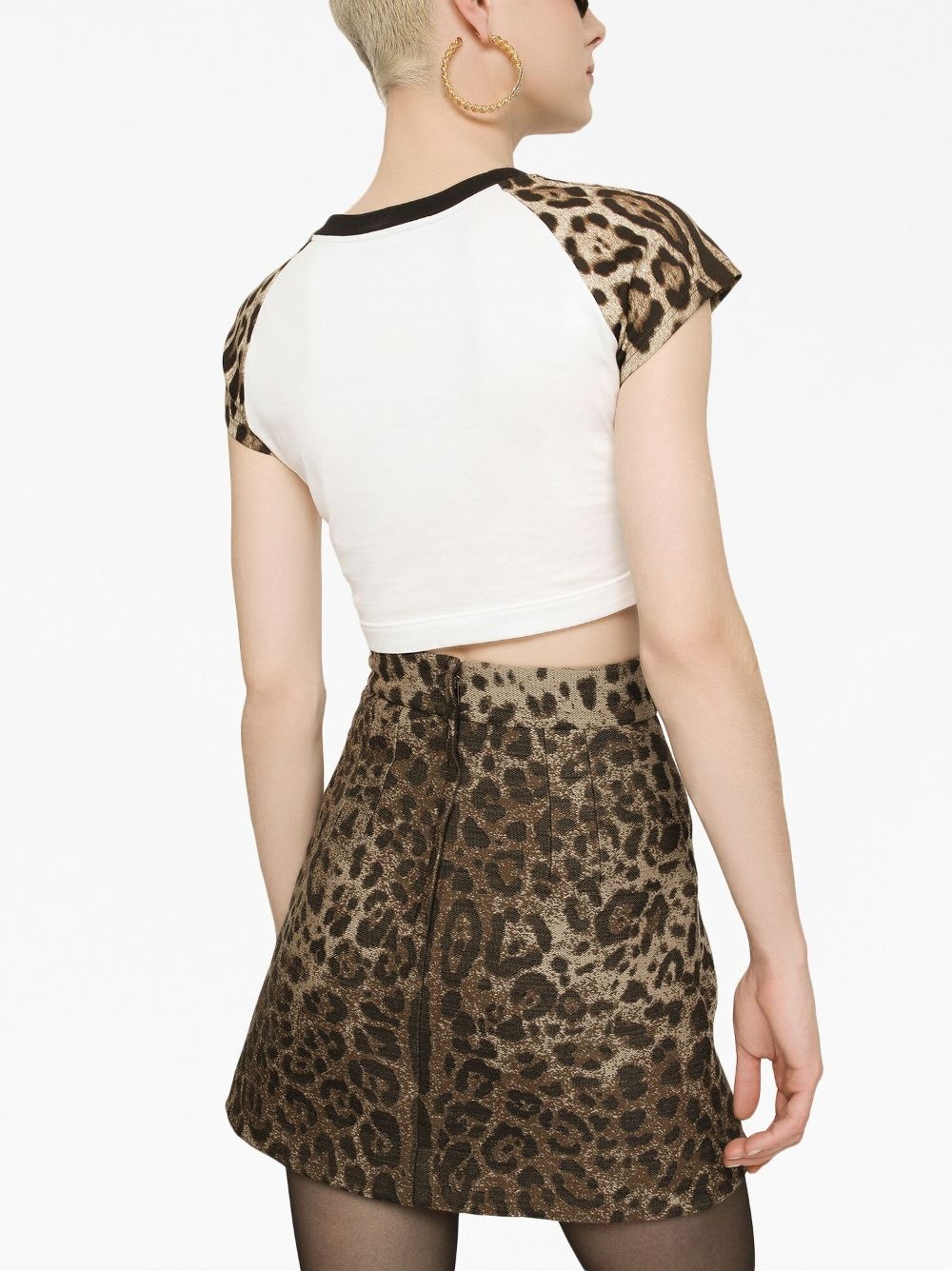 leopard-print high-waisted miniskirt - 6