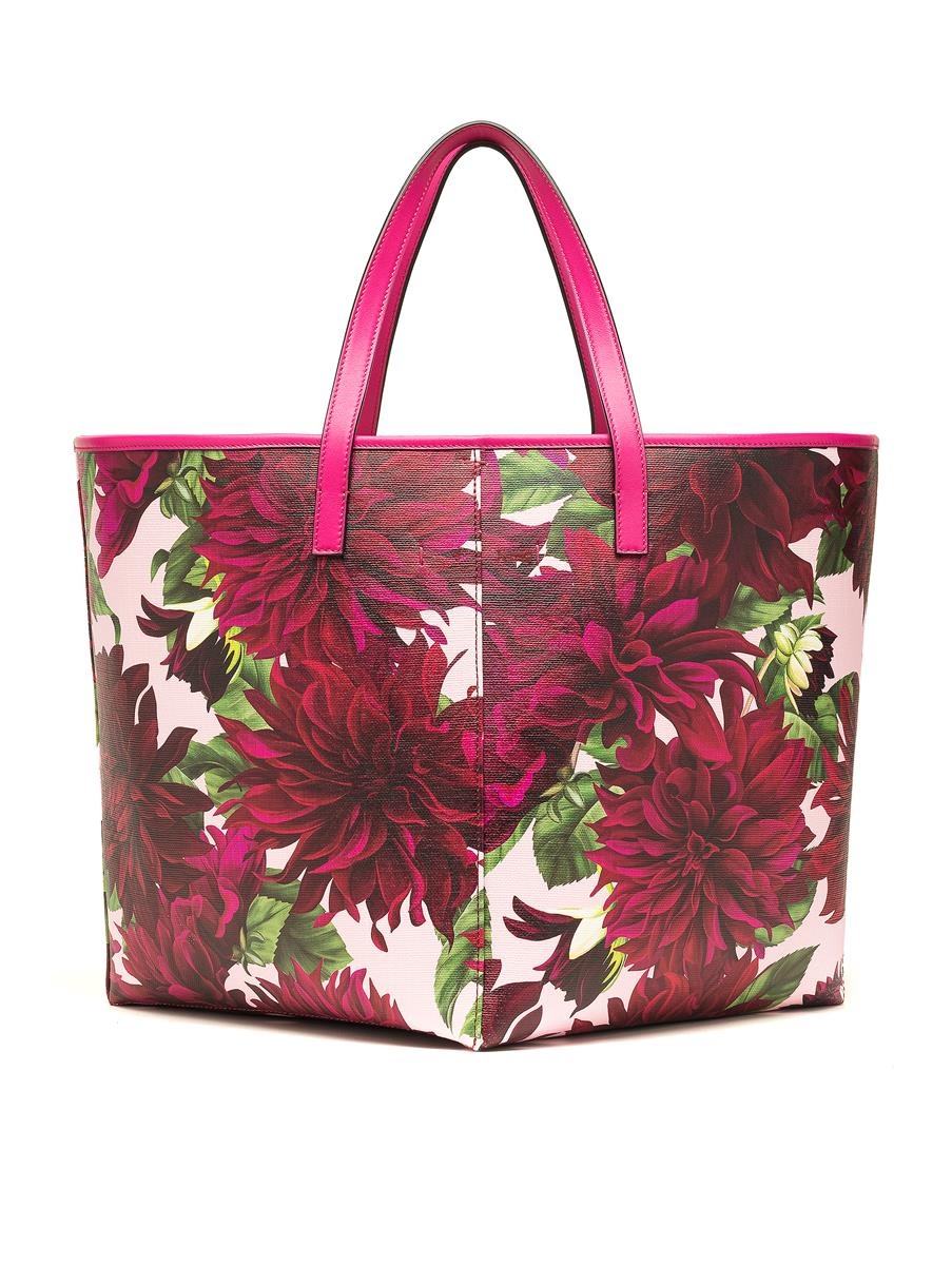 MEDIUM DAHLIA PRINTED SQUARE TOTE - 3