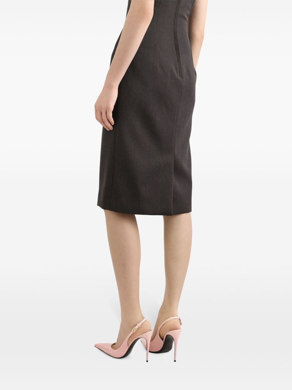 mélange-effect midi dress - 5