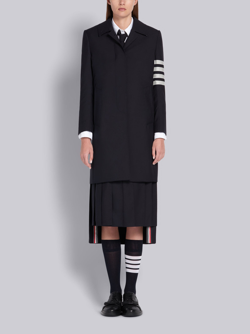 Navy Plain Weave Suiting Classic Overcoat 1