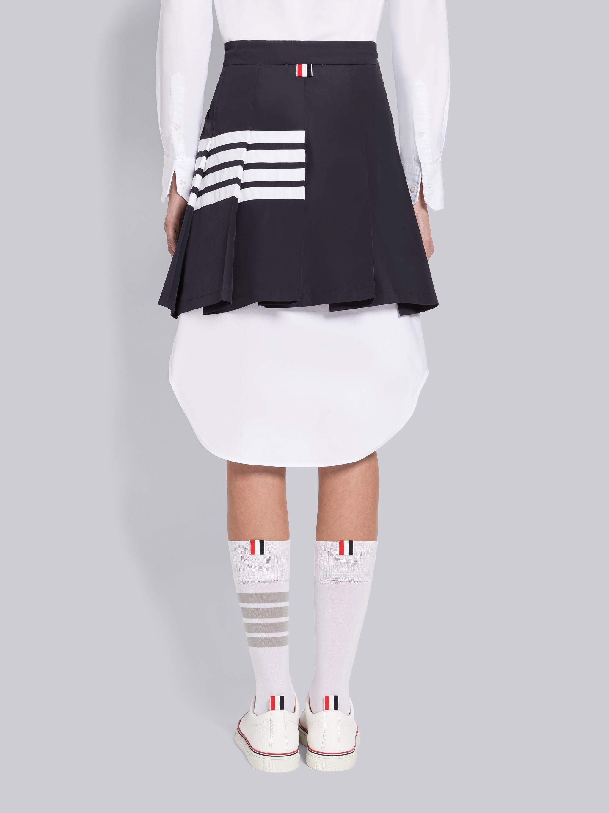 Navy Flyweight Tech 4-Bar Pleated Mini Skirt - 6