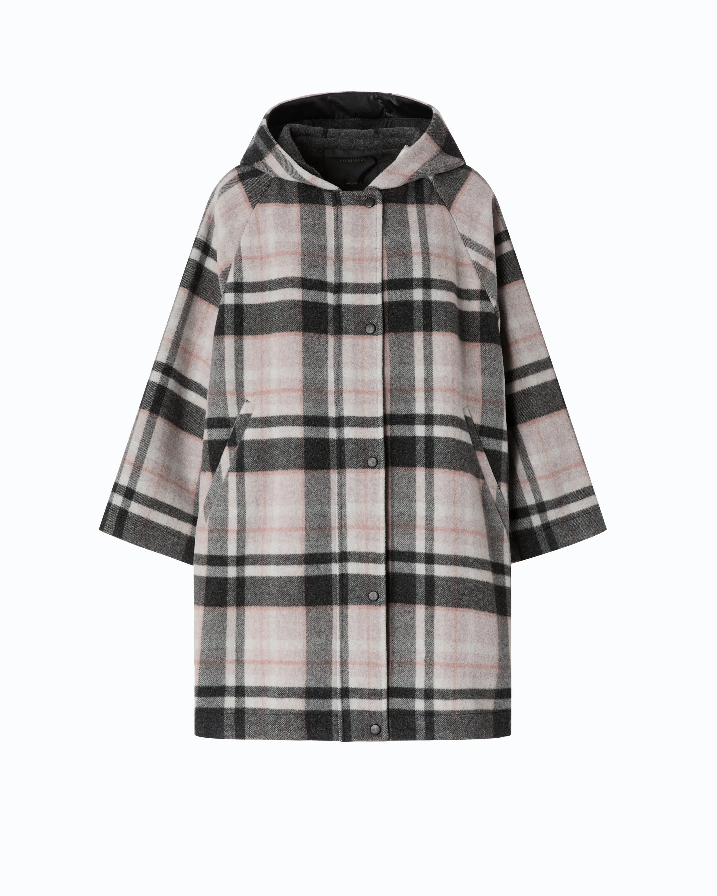 CHECK WOOL-BLEND CAPE - 1