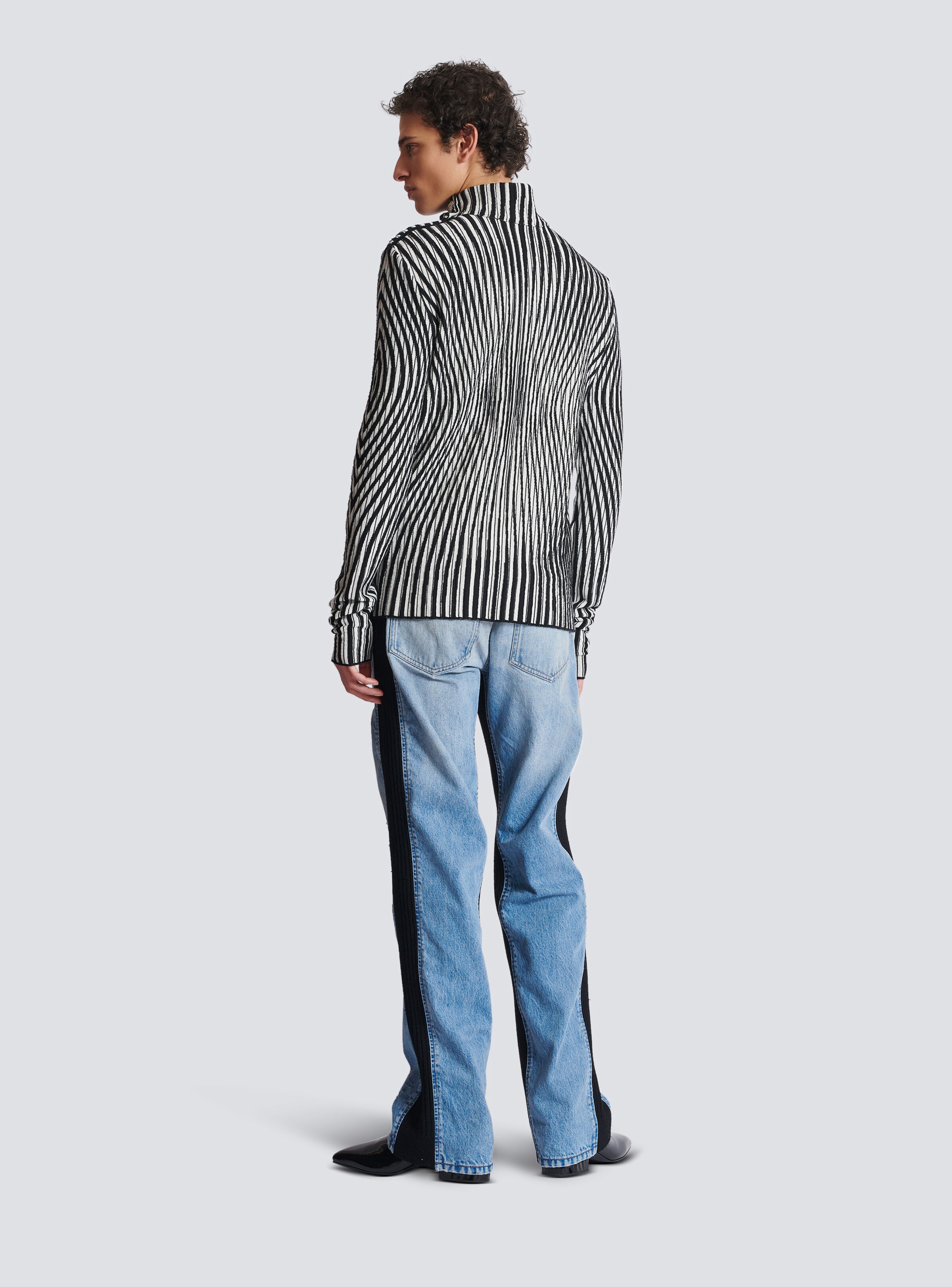 Face two-tone knit jumper - 4