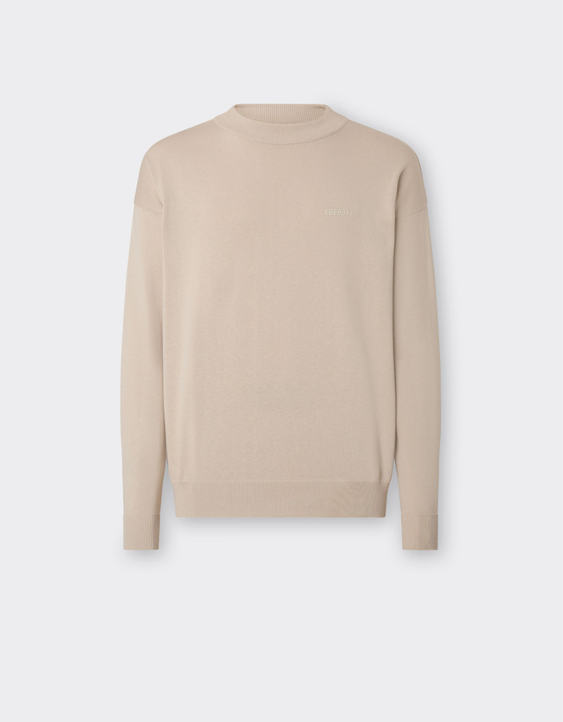 Cotton and silk long sleeve sweater 1