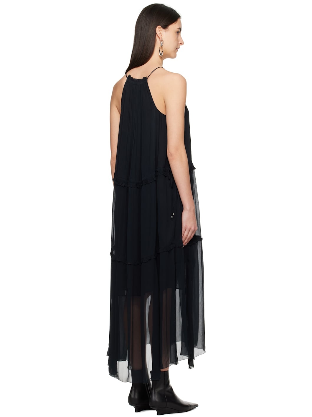 Black Alita Chiffon Maxi Dress - 3