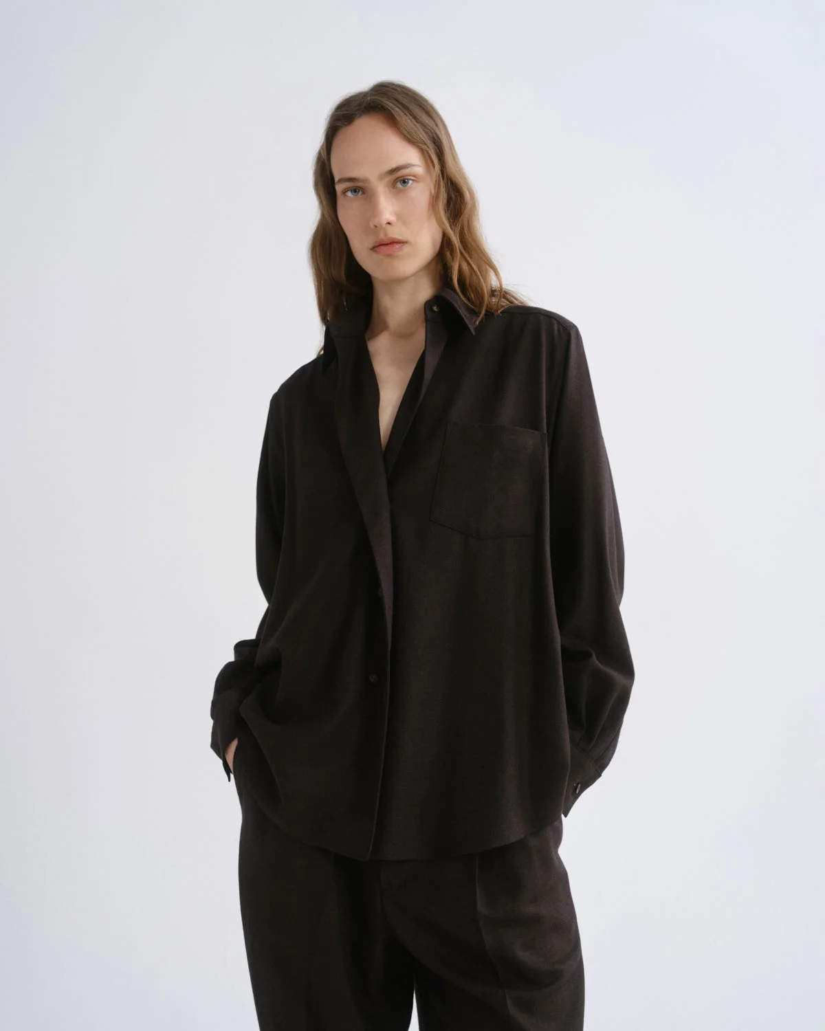 ARIS SHIRT IN CHOCOLATE HEATHER - 1