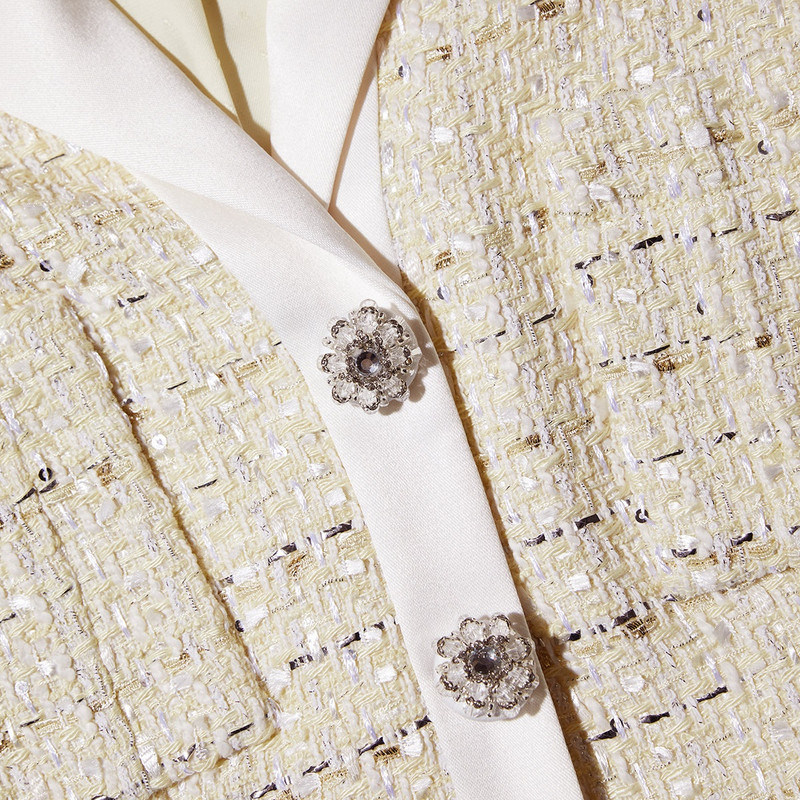 Yellow Boucle Cropped Jacket 5