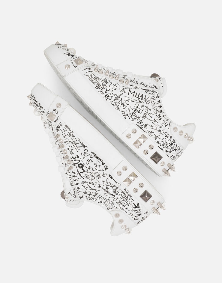 Calfskin nappa Portofino sneakers with studs - 5