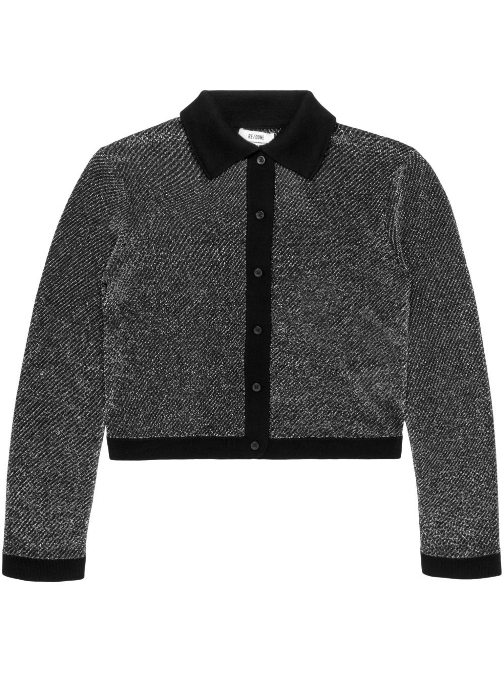 lurex polo cardigan - 1