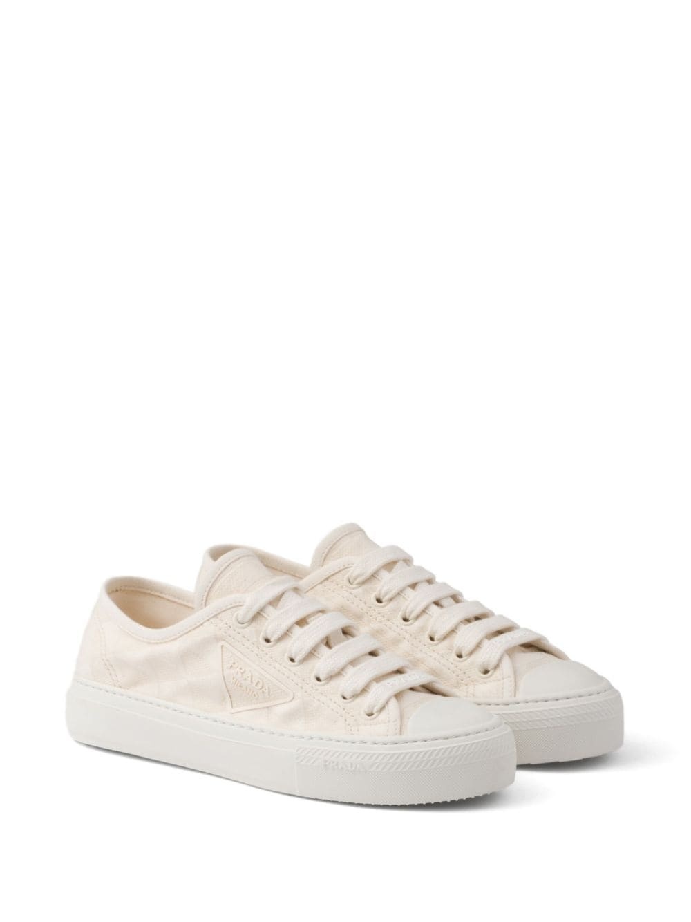 triangle-logo canvas sneakers - 2