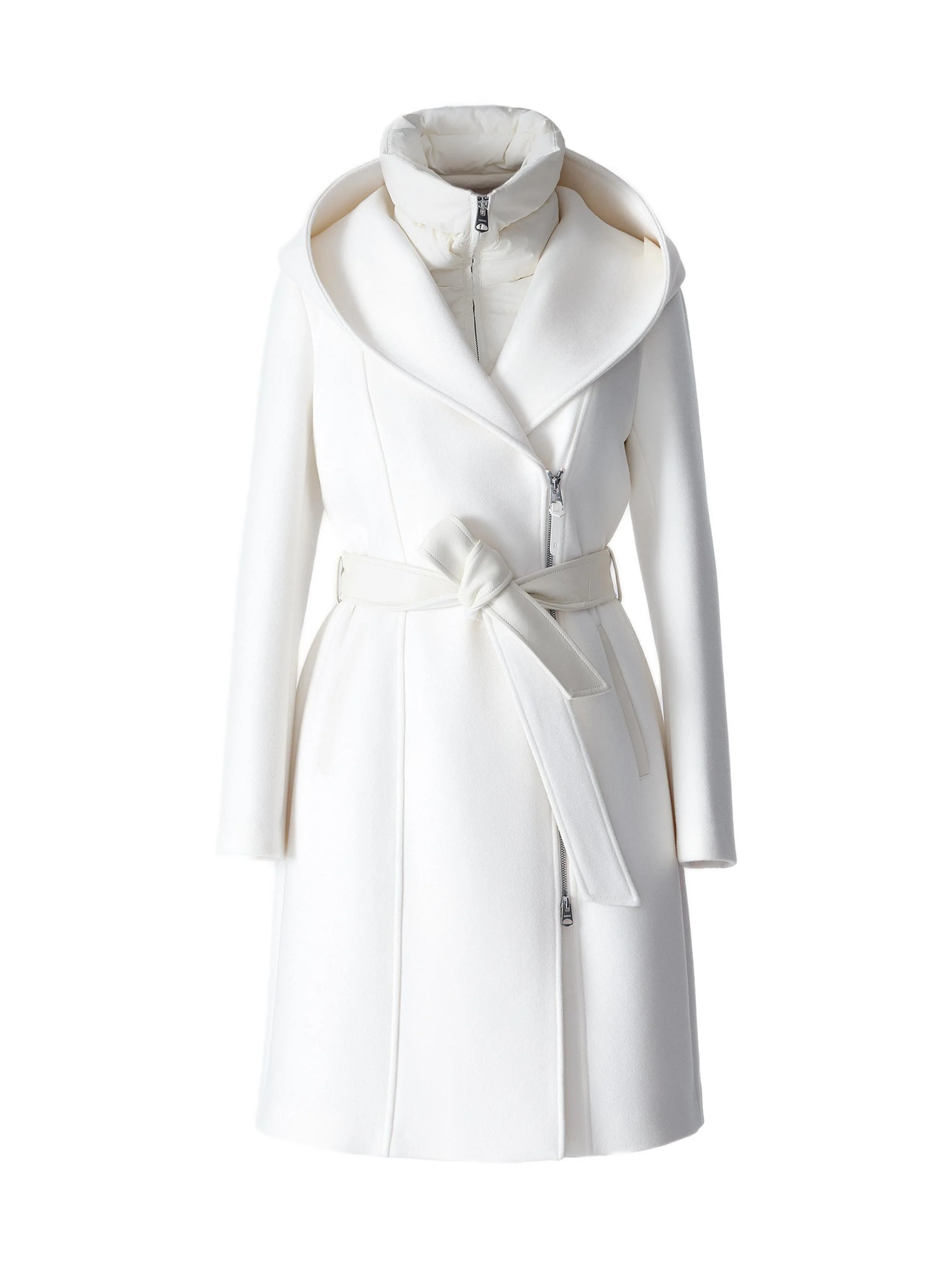 Women's Shia 2-In-1 Double-Face Wool Coat - Cream - 1