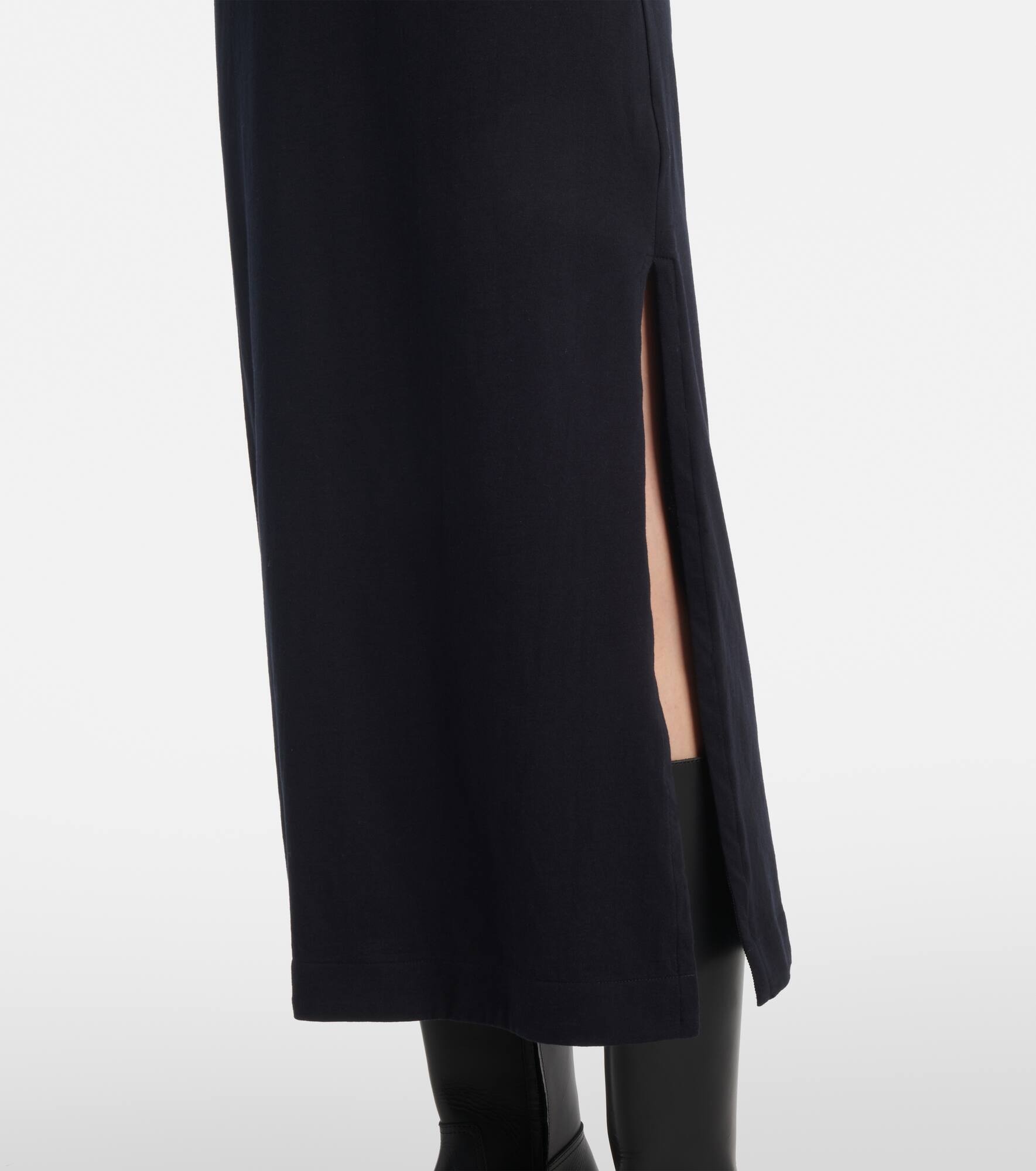 Puff-sleeve cotton jersey midi dress - 5