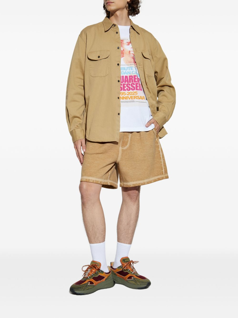 double-pockets landscape shirt jacket - 2