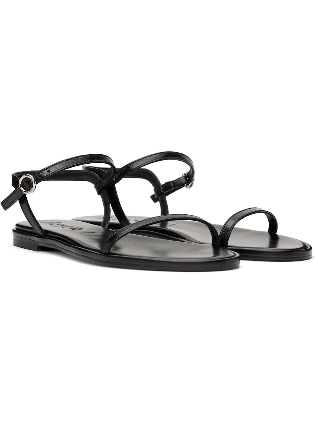 Black Nettie Leather Sandals - 4