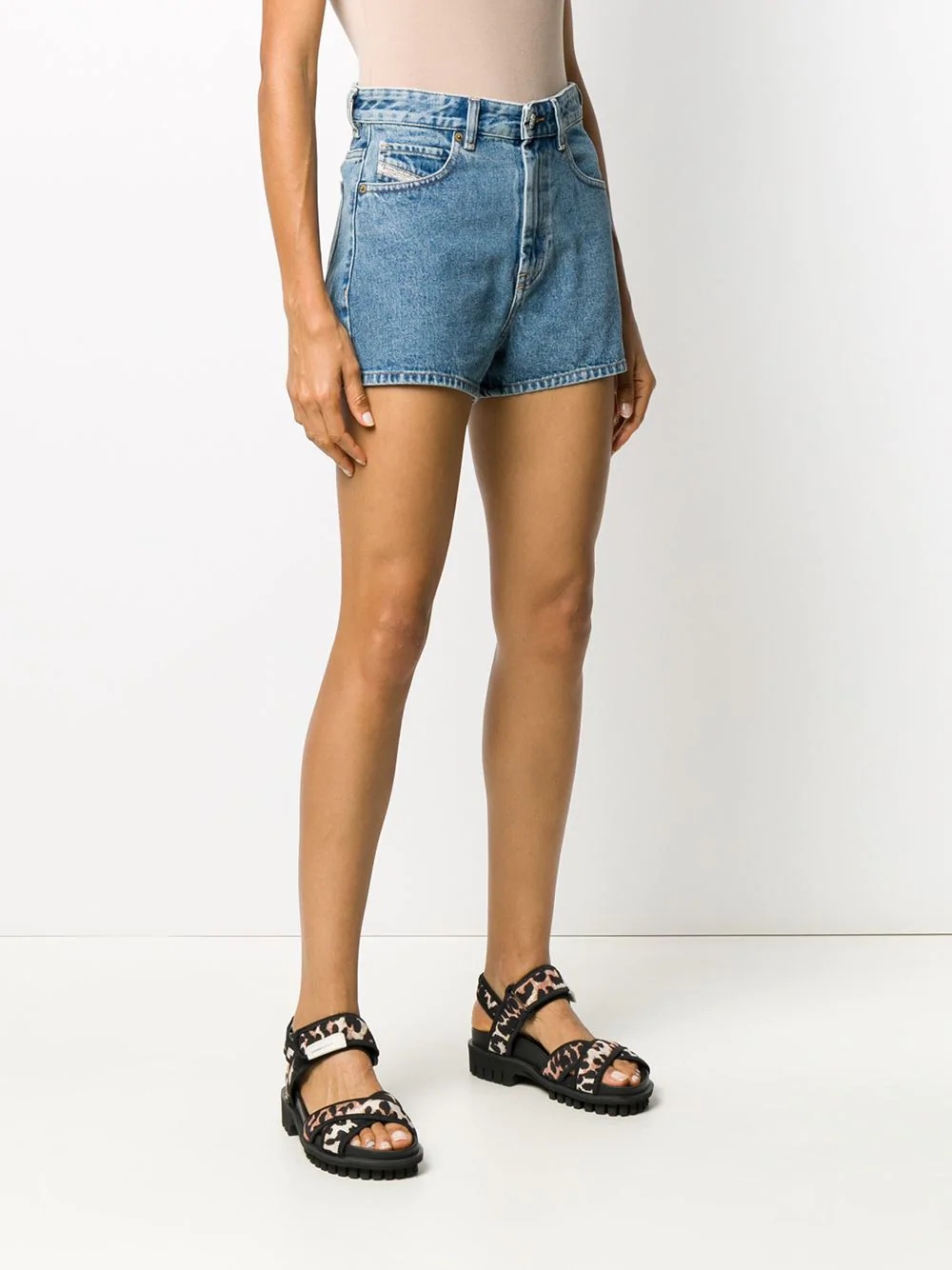 high rise straight leg shorts - 3